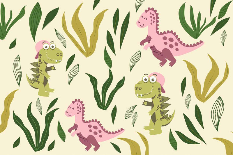 Dino Jungle Fun Adorable Dinosaur Wallpaper