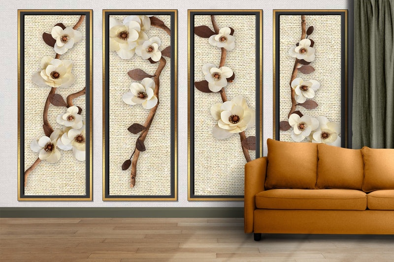 Elegant Blossom Triptych Wallpaper