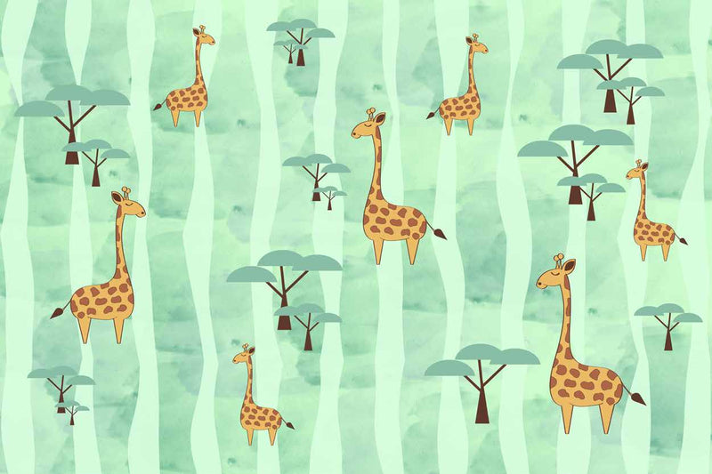 Giraffe Safari Watercolor Dreamscape