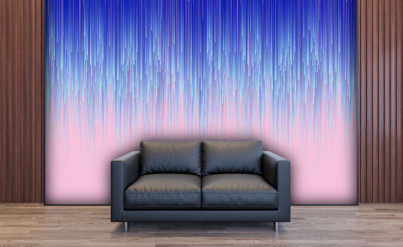 Glitch Bloom Pink & Blue Digital Rain Wallpaper