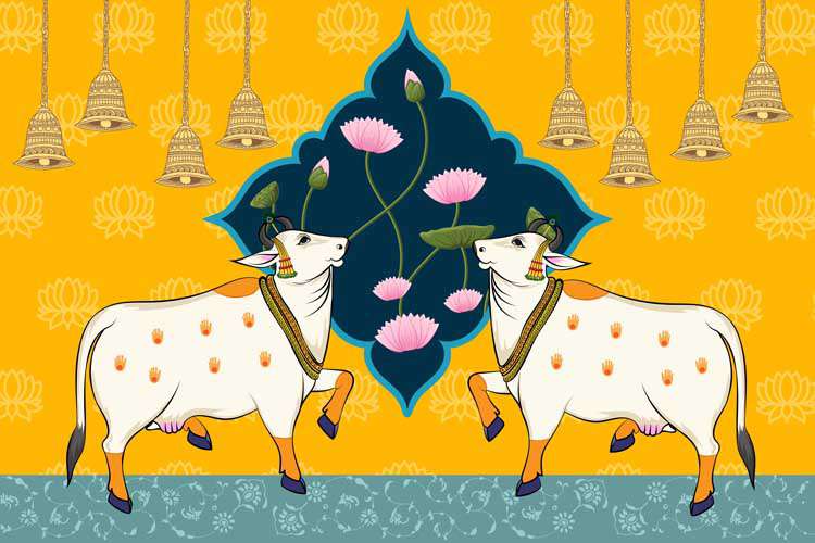 Golden Lotus Cows & Bells