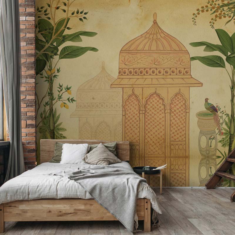 Golden Pavilion Paradise Wallpaper