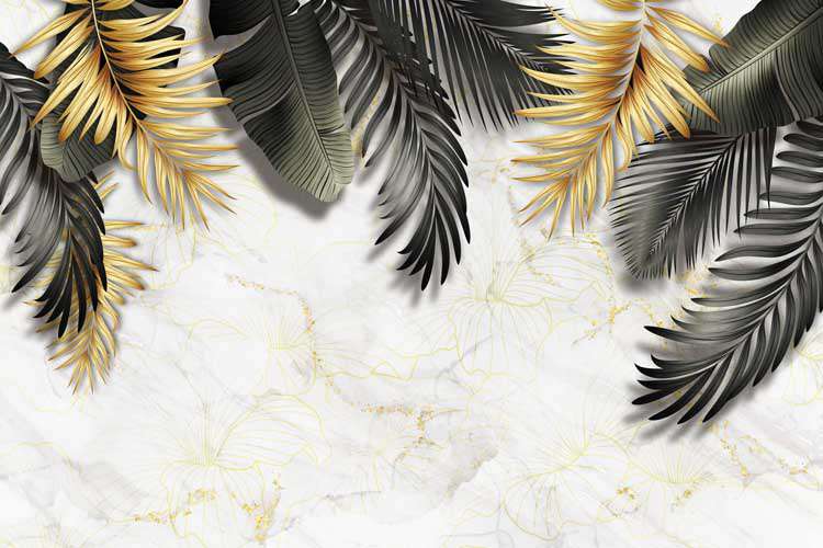 Golden & Black Palm Paradise Marble