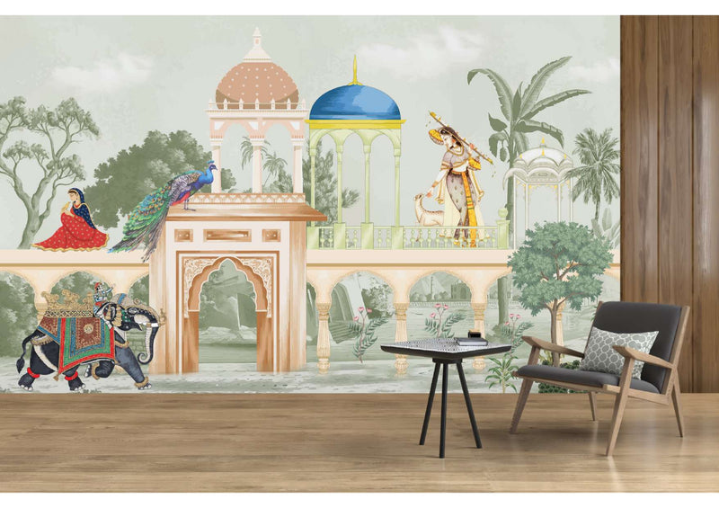 Mughal Garden Palace Wallpaper Mural