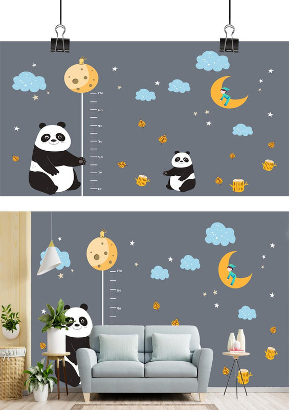 Panda Moon Night Growth Chart Wallpaper