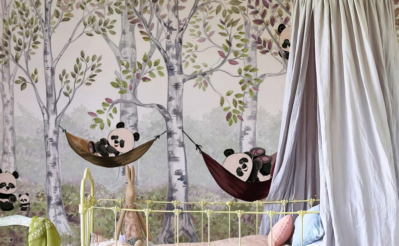 Pandas in Birch Forest Hammocks