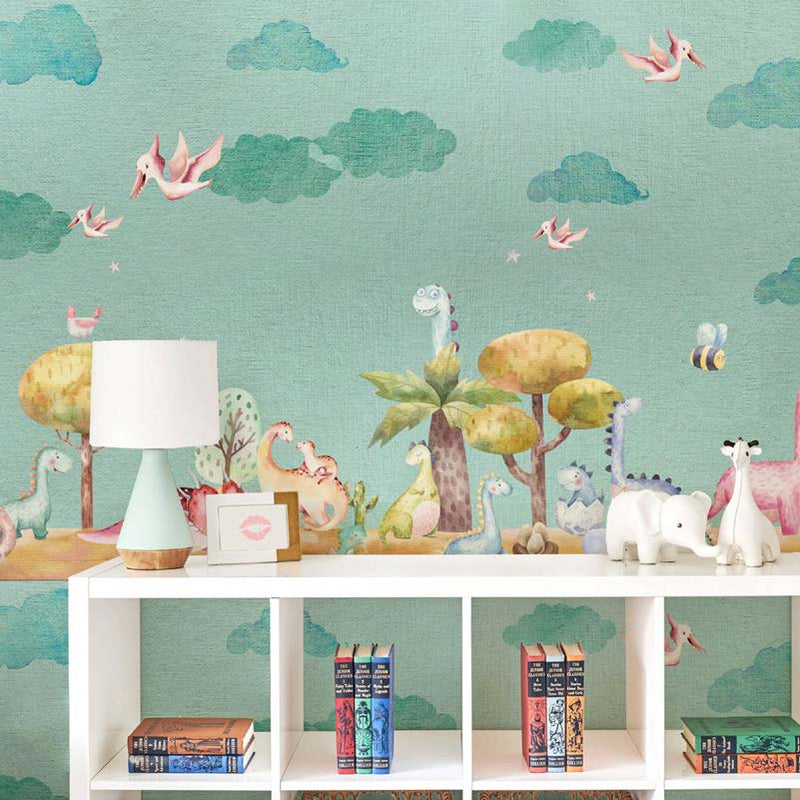 Pastel Dino Paradise Wallpaper Mural