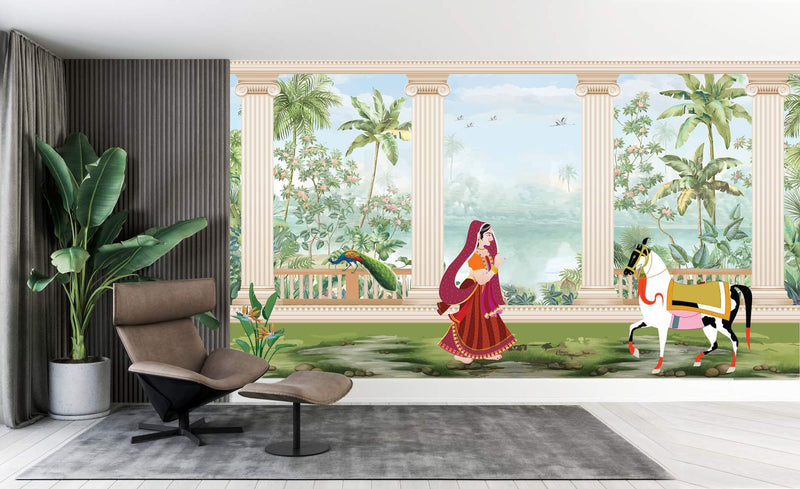 Princess, Peacock, and Palace Gardens