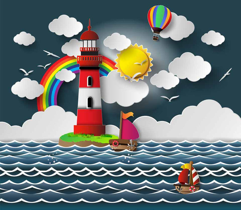 Rainbow Lighthouse Seascape Dream
