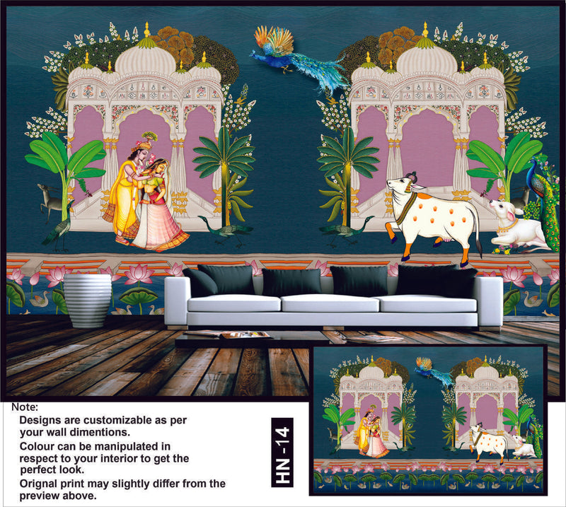 Royal Indian Peacock Paradise Mural