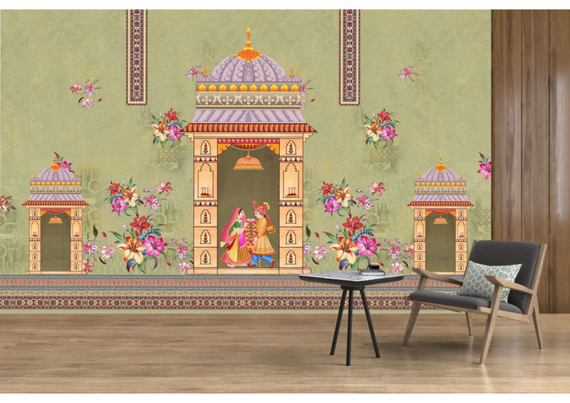 Royal Indian Wedding Mandala Mural
