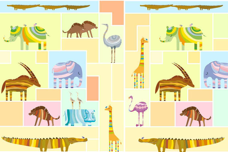 Safari Stripes Colorful Animal Blocks