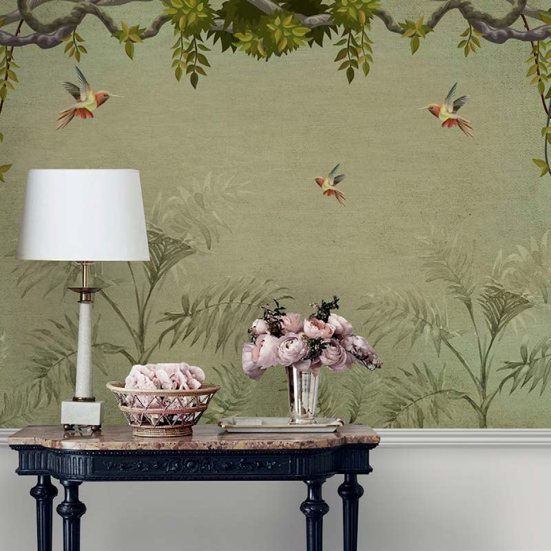 Serene Birds & Palms Wallpaper Mural