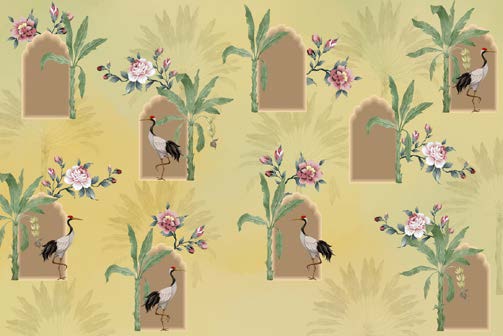 Serene Cranes & Blossom Paradise