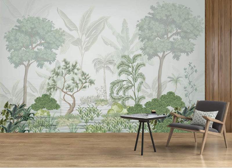 Serene Green Oasis Wallpaper Mural