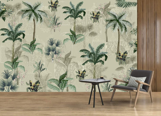 Serene Oasis Tropical Palm Paradise Wallpaper