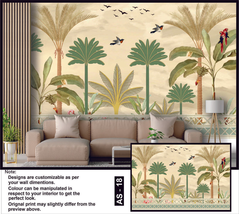 Tropical Paradise Palm Wallpaper Mural