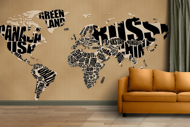 World Map Typography Wallpaper