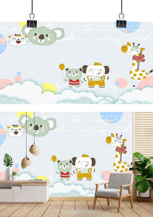 Cloud Nine Animal Friends Nursery Wallpaper