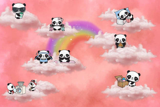 Cloud Nine Pandas Rainbow Dreamscape