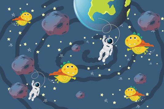 Cosmic Dino Crew Adventure Wallpaper