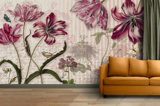 Crimson Tulips & Secret Letters Wallpaper