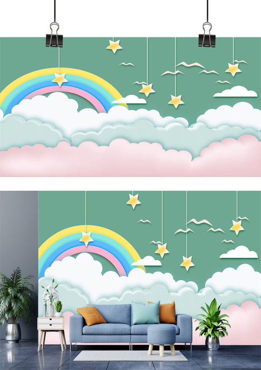 Dreamy Rainbow Cloudscape Wallpaper