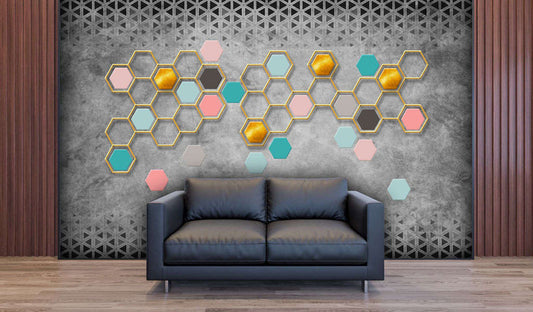Geometric Honeycomb Glam Wallpaper