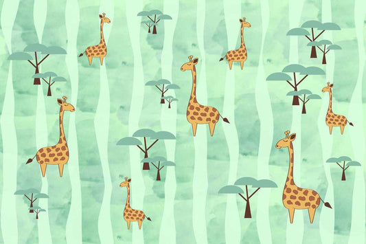 Giraffe Safari Watercolor Dreamscape