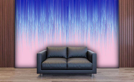Glitch Bloom Pink & Blue Digital Rain Wallpaper