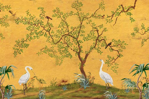 Golden Crane Garden Serenity