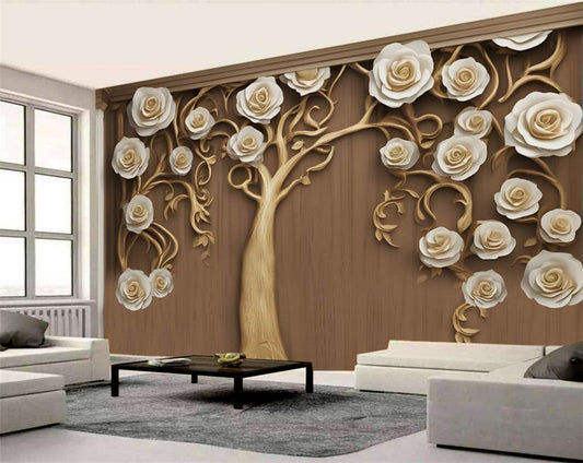 Golden Rose Tree D Wallpaper Mural