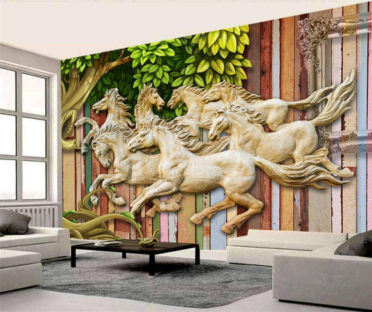 Majestic Galloping Horses Mural