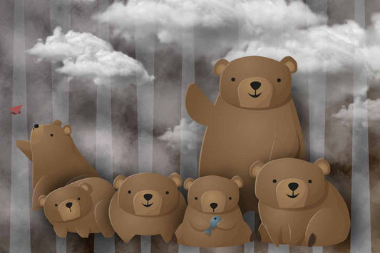 Mama Bear & Cubs Cloudy Day Dream