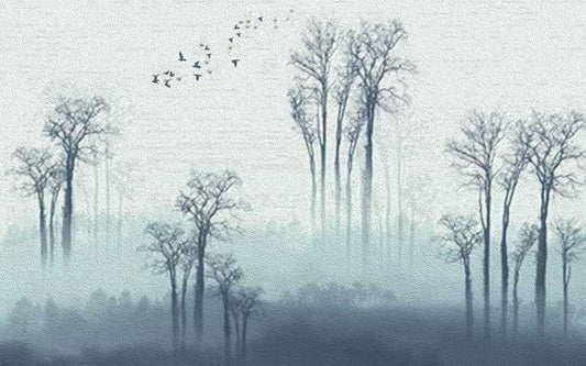 Misty Morning, Birds in Flight