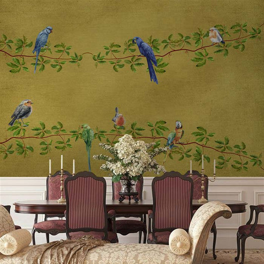 Olive Grove Avian Paradise Wallpaper