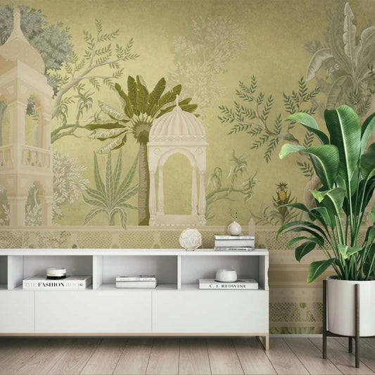 Olive Grove Mughal Garden Wallpaper