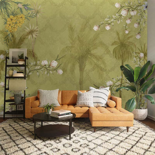 Olive Grove Oasis Palm & Magnolia Wallpaper