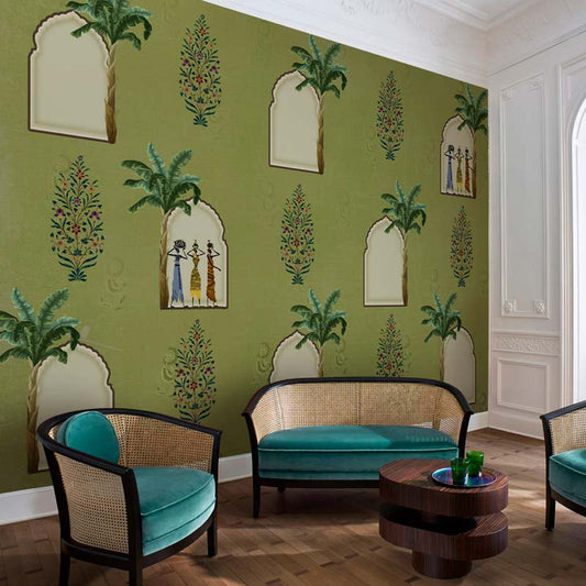 Olive Grove Tribal Dance Wallpaper