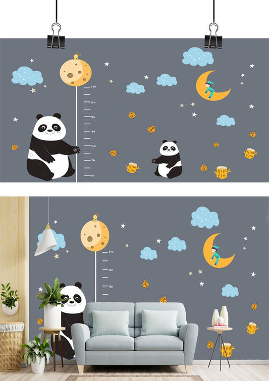 Panda Moon Night Growth Chart Wallpaper