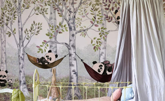 Pandas in Birch Forest Hammocks