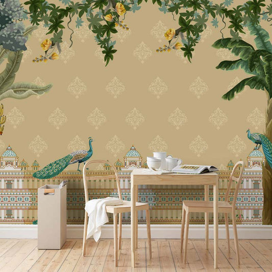 Peacock Palace Paradise Wallpaper