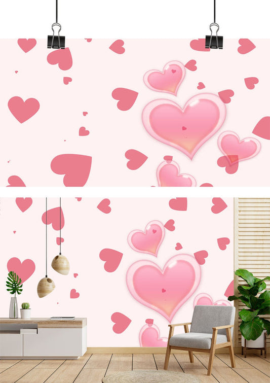 Pink Heart Flurry Wallpaper
