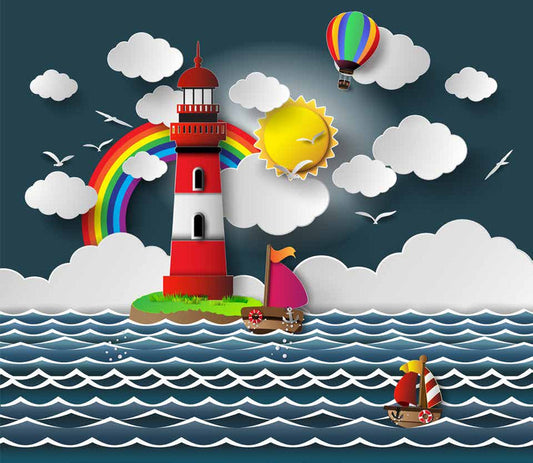 Rainbow Lighthouse Seascape Dream