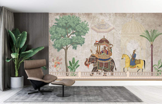 Regal Elephant Procession Wallpaper