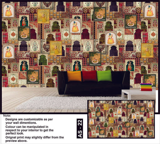 Regal Patchwork Mughal Majesty Wallpaper