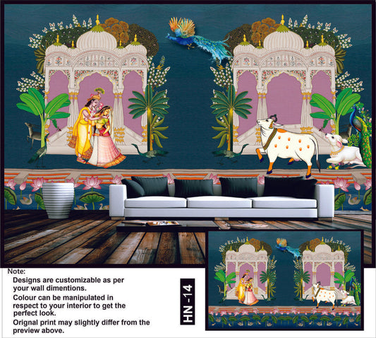 Royal Indian Peacock Paradise Mural