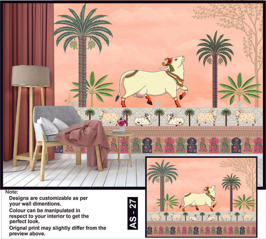 Sacred Cow Pastel Paradise Mural