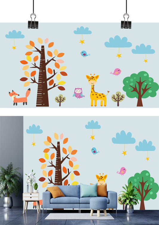 Safari Growth Chart Kids Wallpaper Mural