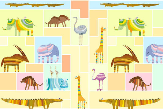 Safari Stripes Colorful Animal Blocks